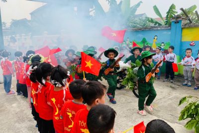 Chào mừng ngày thành lập quân đội nhân dân Việt Nam 22-12 trường mầm non Nhân Bình